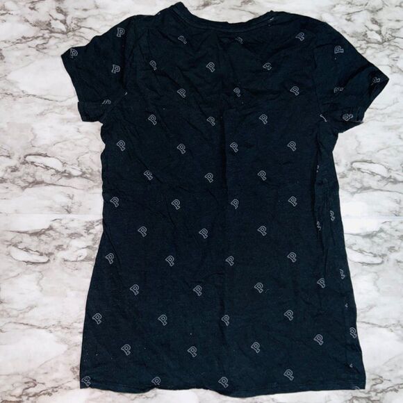 PINK Victoria's Secret | Short Sleeve Shirt Logo Print | Black | Womens | M - Picture 5 of 8